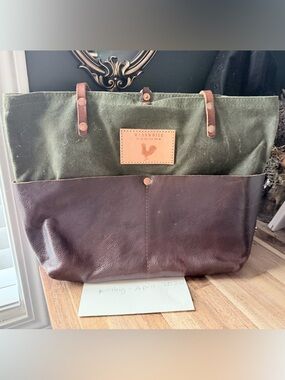 Elegant Brown and Green Tote Bag